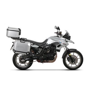Complete set of aluminum cases SHAD TERRA, 55L topcase + 36L / 47L side cases, including STIPRINĀJUMSing kit and plate SHAD BMW F 650 GS / F 700 GS/ F 800 GS (2008 - 2018)