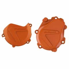 Clutch and ignition cover protector kit POLISPORT, ORANŽSs spalvos