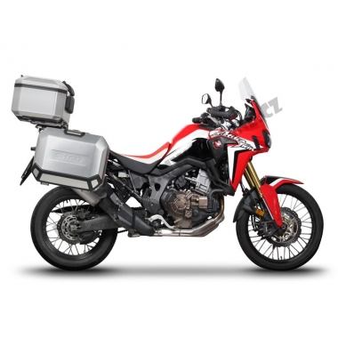 Complete set of aluminum cases SHAD TERRA, 37L topcase + 36L / 47L side cases, including STIPRINĀJUMSing kit and plate SHAD HONDA CRF 1000 Africa Twin