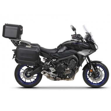 Complete set of aluminum cases SHAD TERRA BLACK, 37L topcase + 47L / 47L side cases, including mounting kit and plate SHAD YAMAHA MT-09 Tracer / Tracer 900
