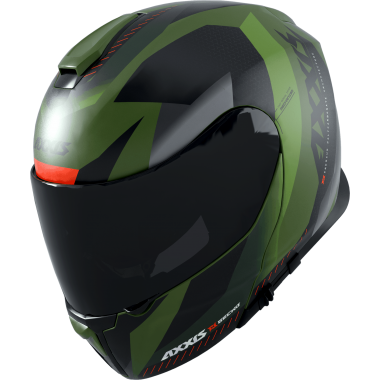 FLIP UP helmet AXXIS GECKO SV ABS shield f6 matt green, XXL dydžio