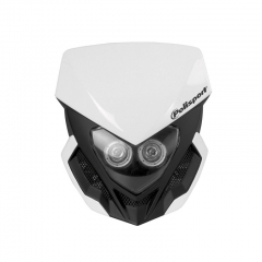 Headlights POLISPORT LOOKOS EVO Standard Version with LED (headlight+battery) BALTS/MELNS