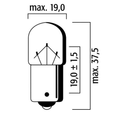 Lemputė RMS FLOSSER 246510456, oranžinės spalvos BAU15S T16 12V-10W