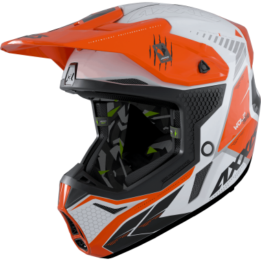 MX helmet AXXIS WOLF ABS star track a4 gloss fluor orange, XL dydžio
