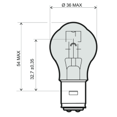 Lamp RMS 246510321 12V 45/40W BA20D - white (10pcs)