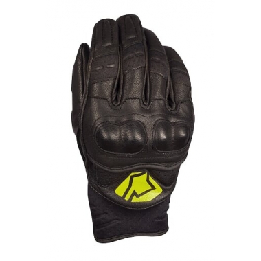Short leather gloves YOKO BULSA black / yellow 10