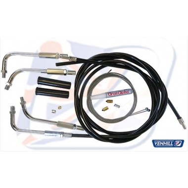 Throttle cable kit Venhill, juodos spalvos threaded