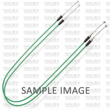Throttle cables (pair) Venhill featherlight green