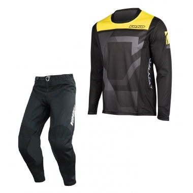 Set of MX pants and MX jersey YOKO TRE+KISA black; black/yellow 30 (S)