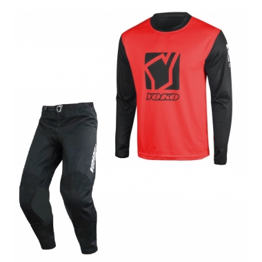 Set of MX pants and MX jersey YOKO TRE+SCRAMBLER black; black/orange 34 (L)