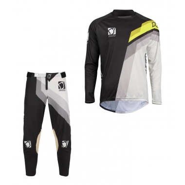 Set of MX pants and MX jersey YOKO VIILEE black/white; black/white/yellow 36 (XL)