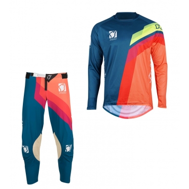 Set of MX pants and MX jersey YOKO VIILEE blue/orange; blue/orange/yellow 38 (XXL)