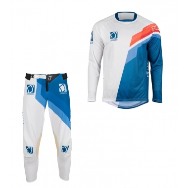 Set of MX pants and MX jersey YOKO VIILEE white/blue; white/blue/fire 32 (M)