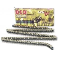 VX series X-Ring chain D.I.D Chain 525VX3, 110 narelių ilgio, auksas-MELNĀ KRĀSĀ