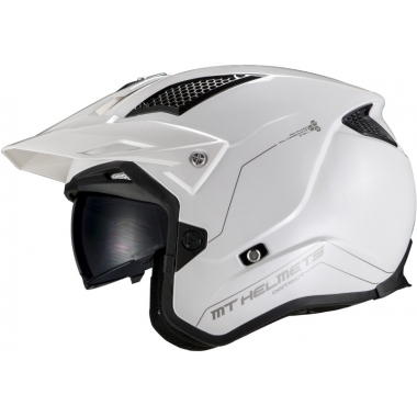 ATVIRAS (OPEN-FACE) ĶIVERE MT HELMETS TR902SV DISTRICT SV SOLID A0 GLOSS PEARL BALTS