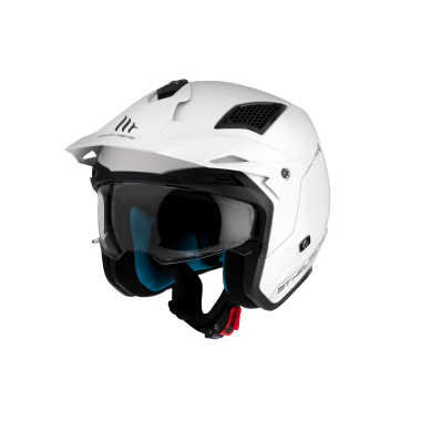 ATVĒRTA (OPEN-FACE) ĶIVERE MT HELMETS DISTRICT SV S SOLID A0 GLOSS WHITE