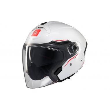 ATVĒRTA (OPEN-FACE) ĶIVERE MT HELMETS COSMO SV SOLID A0 GLOSS WHITE