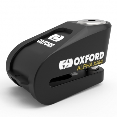 Motociklo apsaugai Oxford Alpha XA14 Alarm Stainless disc lock(14mm pin)-Black& Yellow Cover