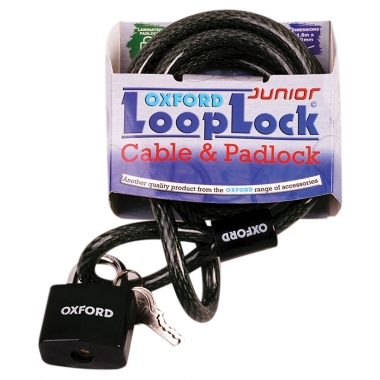 OXFORD LOOP LOCK10 CABLE LOCK+PADLOCK 10MMX1800MM
