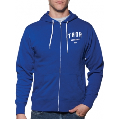 THOR SHOP BLUE/WHITE ZIP-UP PULLOVER